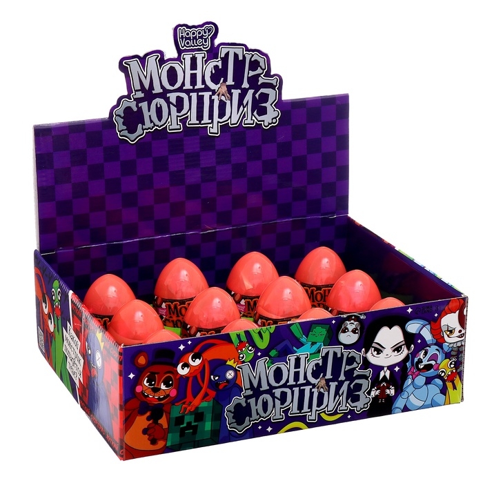 Игрушка-сюрприз «Монстр» в яйце, с наклейками Игрушка-сюрприз «Монстр» в яйце, с наклейками