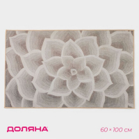 Коврик Доляна &laquo;Фло&raquo;, 60&times;100 см, цвет серый