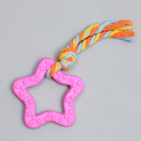 Игрушка жевательная с канатом "Звезда с хвостом", розовая Игрушка жевательная с канатом "Звезда с хвостом", розовая
