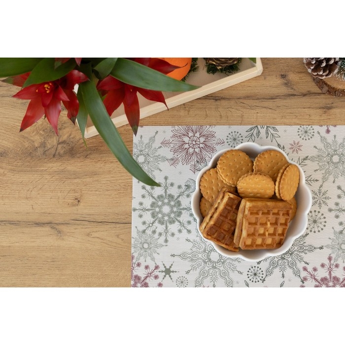 Салфетки новогодние на стол Доляна &laquo;Новый Год&raquo;, 4 шт, сервировочная, 45&times;30 см