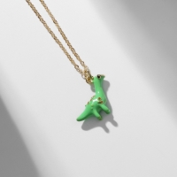 Кулон &laquo;Прелесть&raquo; динозавр, цвет зелёный в золоте, 40 см