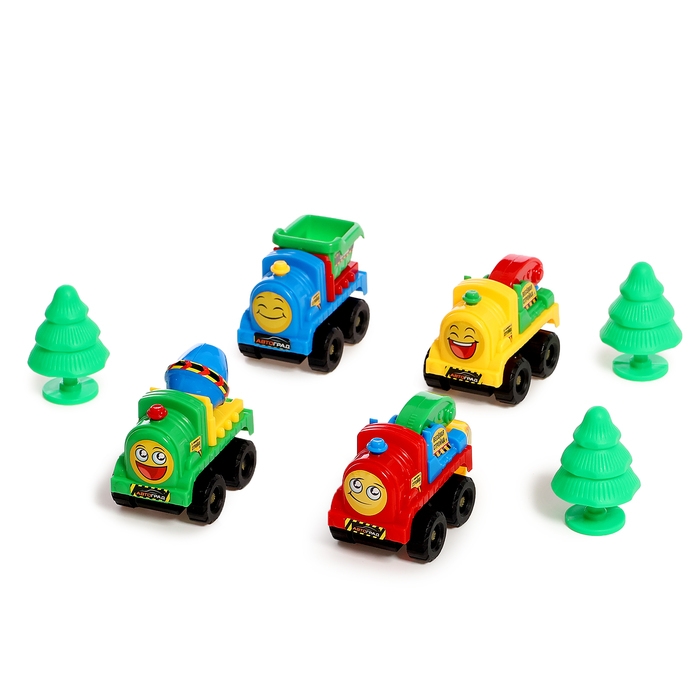 Набор машин &laquo;Весёлая стройка&raquo;, инерционные, в наборе 4 шт., цвет МИКС