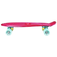 Пенниборд ONLYTOP, 56х15 см, колёса PU 60х45 мм, алюминиевая рама, цвет розовый