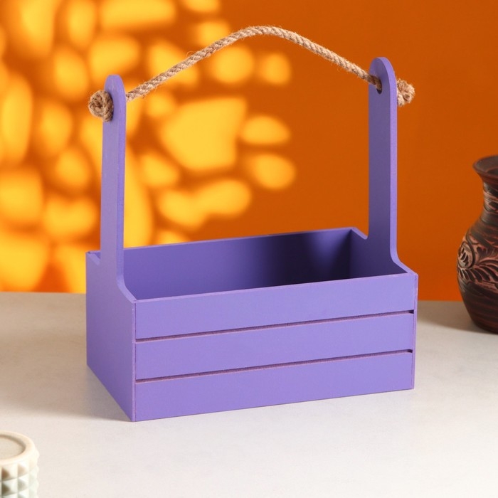 Набор кашпо деревянных 3 в 1 (29&times;18&times;33; 25&times;15&times;30; 21&times;12&times;23) "Аром", Фиолетовый