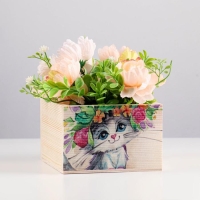 Кашпо деревянное "Котик" 14,5×12,5×8,5 см Кашпо деревянное "Котик" 14,5×12,5×8,5 см