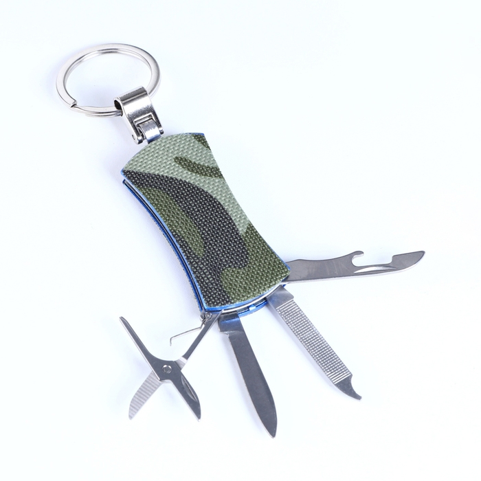 Подарочный набор 5 в 1 "Хаки": фляжка 270 мл, ручка, открывалка, 2 рюмки,