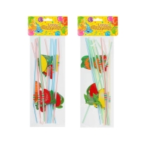 Трубочка для коктейля &laquo;Фрукты&raquo;, набор 12 шт.