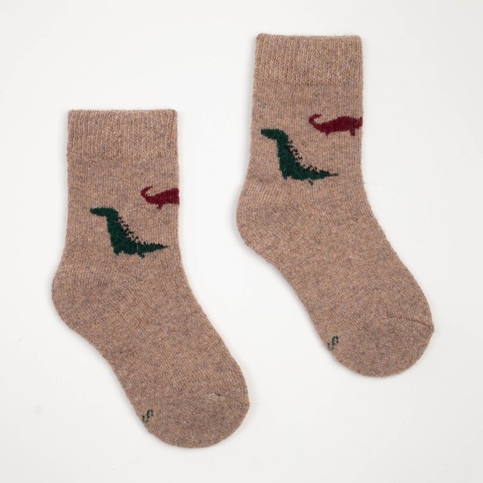 Носки детские шерстяные &laquo;Динозаврики&raquo;, цвет МИКС, размер 16 (3-5 лет)