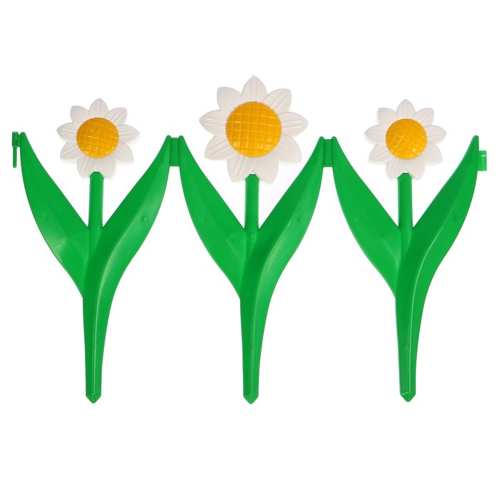 Ограждение декоративное, 32.5 &times; 225 см, 5 секций, пластик, белый цветок &laquo;Ромашка&raquo;