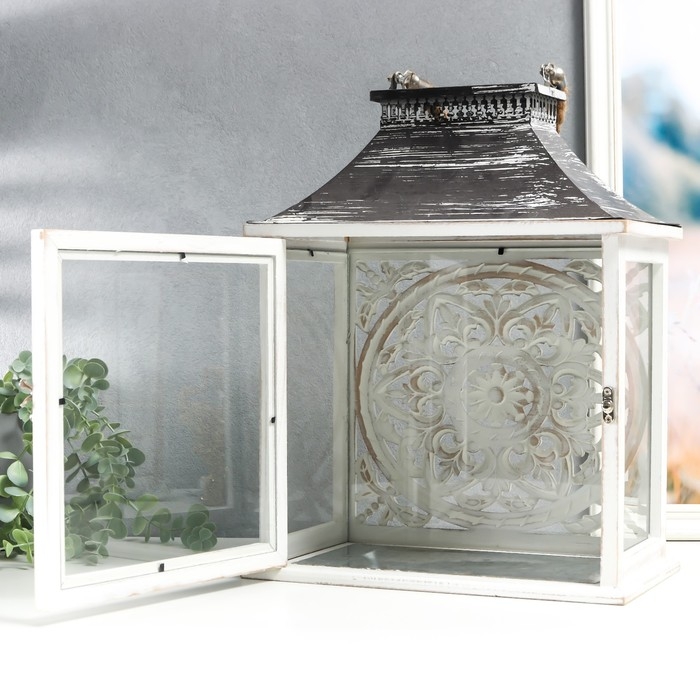 Подсвечник дерево "Медальон лепнина" набор 2 шт 29х22х13 см, 47х19х31 см