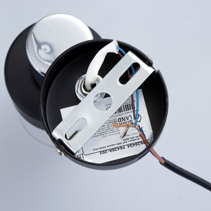 Бра с переключателем на проводе "Анабель" Е14  40Вт черный 20х8х15см