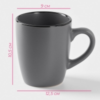 Кружка керамическая Доляна &laquo;Ваниль&raquo;, 380 мл, цвет серый