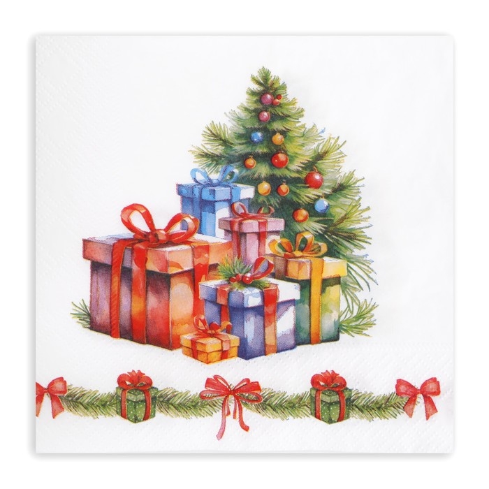 Новогодние салфетки бумажные Лилия «Новогодние подарки», 2 слоя, 33х33 см, 20 шт Новогодние салфетки бумажные Лилия «Новогодние подарки», 2 слоя, 33х33 см, 20 шт