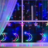 Гирлянда «Бахрома» 2.7 × 0.9 м с насадками «Месяц», IP20, прозрачная нить, 138 LED, свечение мульти, 8 режимов, 220 В Гирлянда «Бахрома» 2.7 × 0.9 м с насадками «Месяц», IP20, прозрачная нить, 138 LED, свечение мульти, 8 режимов, 220 В