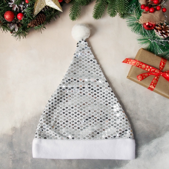 Колпак новогодний Колпак новогодний "Сияние ночи" 28х38 см, серебро