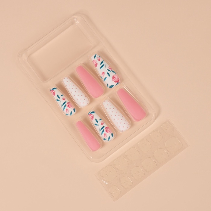 Накладные ногти &laquo;Легкое настроение&raquo;, 12 шт, с клеевыми пластинами, форма балерина, разноцветные