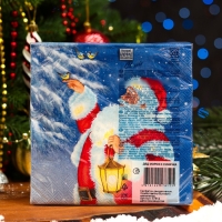 Новогодние салфетки бумажные Home Collection &laquo;Дед Мороз и синичка&raquo;, 3 слоя, 33х33, 20 шт.