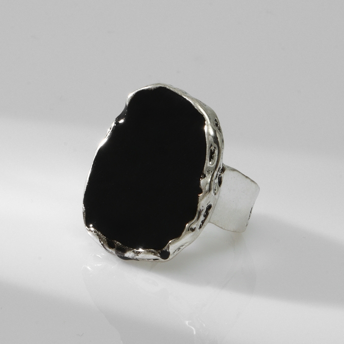 Кольцо &laquo;Стиль&raquo; массивный круг, цвет чёрный в чернёном серебре, 18 размер