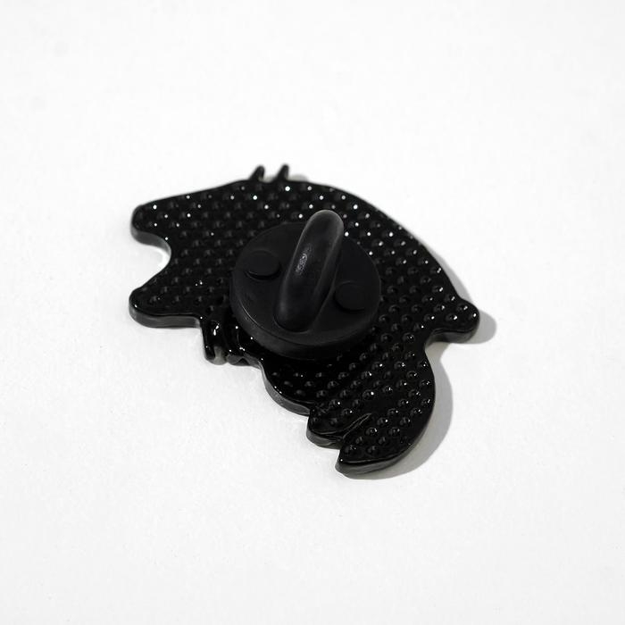 Значок &laquo;Котейка&raquo;, цвет белый в чёрном металле