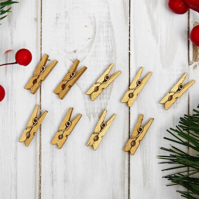 Набор декоративных прищепок в тёмном золоте, 50 шт. Набор декоративных прищепок в тёмном золоте, 50 шт.