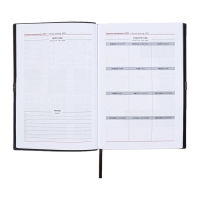 Ежедневник датированный 2025 года, А5, 176 листов ESCALADA, мягкая обложка из искусственной кожи, блинтовое тиснение, ляссе, блок 70 г/м2, чёрный