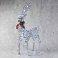 Светодиодная фигура &laquo;Олень серебристый&raquo; 50 &times; 85 &times; 18 см, металл, 220 В, свечение белое