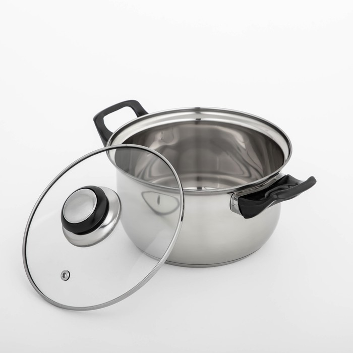 Кастрюля из нержавеющей стали Доляна «Чёрная ночь», 1,5 л, с крышкой Кастрюля из нержавеющей стали Доляна «Чёрная ночь», 1,5 л, с крышкой