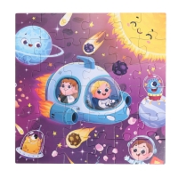 Пазлы 4 в 1 &laquo;Космическое приключение&raquo;, 25, 36, 49, 64 элемента