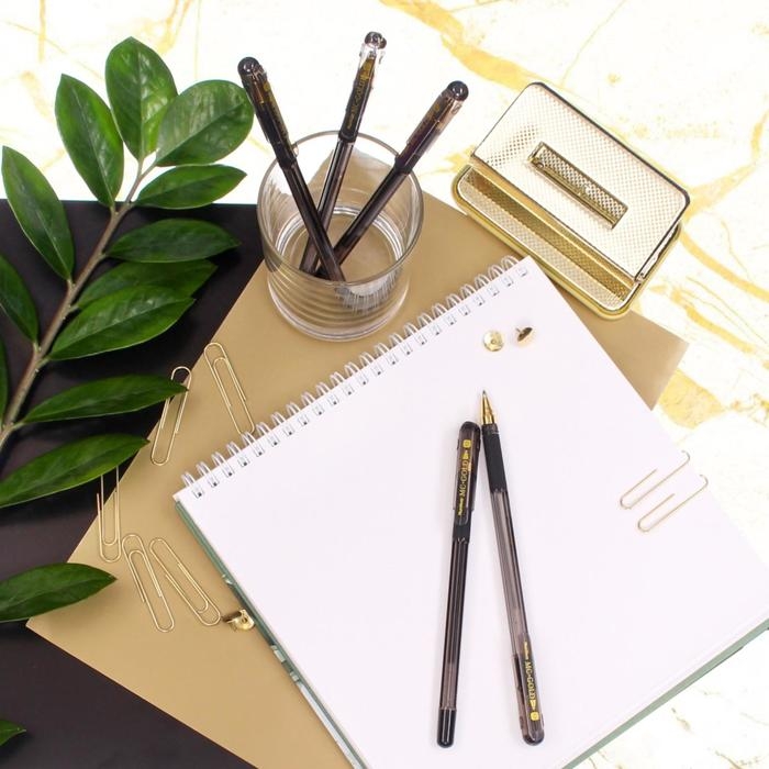 Ручка шариковая MunHwa MC Gold, резиновый грип, чернила чёрные, узел 1.0 мм Ручка шариковая MunHwa MC Gold, резиновый грип, чернила чёрные, узел 1.0 мм