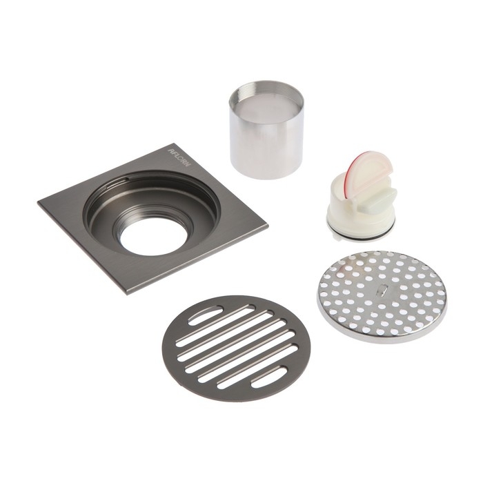 Трап AFLORN AF10510T-10, d=50 мм, вертикальный, 100х100 мм, латунь, графит Трап AFLORN AF10510T-10, d=50 мм, вертикальный, 100х100 мм, латунь, графит