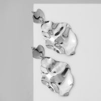 Серьги металл &laquo;Атмосфера&raquo; кувшинка, цвет серебро