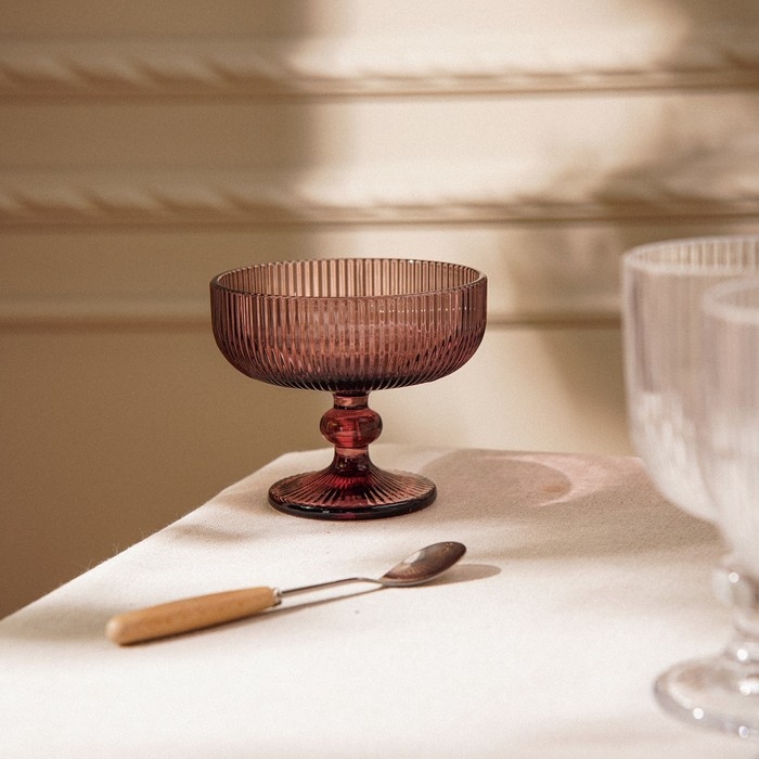 Креманка стеклянная SL Home &laquo;Модерн&raquo;, 300 мл, 12&times;10 см, цвет розовый