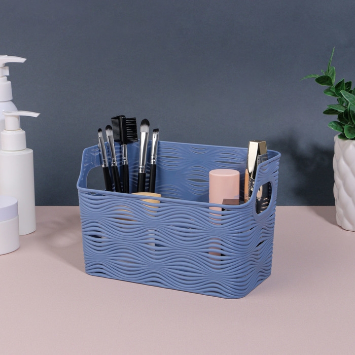 Органайзер для хранения «WAVE», с ручками, 1 секция, 17,5 × 9 × 11,5 см, цвет МИКС Органайзер для хранения «WAVE», с ручками, 1 секция, 17,5 × 9 × 11,5 см, цвет МИКС