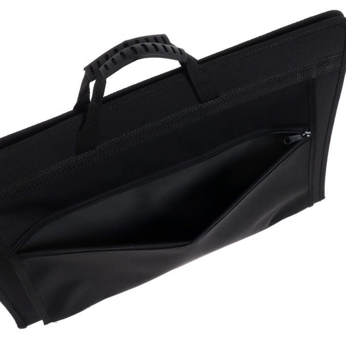 Папка для чертежей и рисунков для художников А3, 470 х 350 х 40 мм, с ручками, каркасная, текстильная, Папка для чертежей и рисунков для художников А3, 470 х 350 х 40 мм, с ручками, каркасная, текстильная, "Вдохновение" 1B31, карман, чёрная