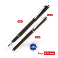 Ручка подарочная, перьевая Luxor "Rega", чернила синие, графит, в футляре