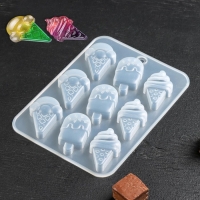 Форма для шоколада &laquo;Мороженое&raquo;, силикон, 16&times;11&times;1 см, 9 ячеек