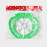 Яблокорезка Доляна &laquo;Яблоко&raquo;, 16 см, с ручками, цвет зелёный