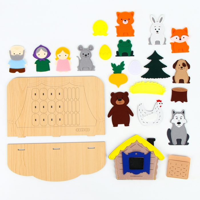 Настольный театр &laquo;Набор 5 в 1: Колобок, Репка, Курочка Ряба, Теремок, Маша и медведь&raquo;