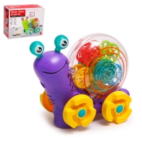 Улитка &laquo;Шестерёнки&raquo;, свет и звук, работает от батареек, цвет МИКС