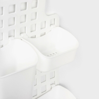 Корзина для хранения подвесная с контейнерами, 29&times;9,5&times;38 см, цвет белый