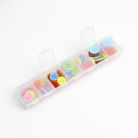 Набор пуговиц, 4 прокола, d = 12,5 / 15 / 17,5 мм, 80 &plusmn; 4 шт, в контейнере, цвет разноцветный