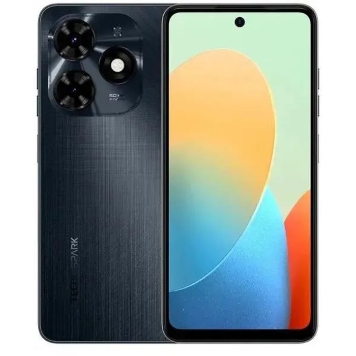 Смартфон Tecno Spark 20C, 6.56 Смартфон Tecno Spark 20C, 6.56", 8Гб, 128Гб, 50Мп, 8Мп, 2sim, 5000мАч, NFC, черный