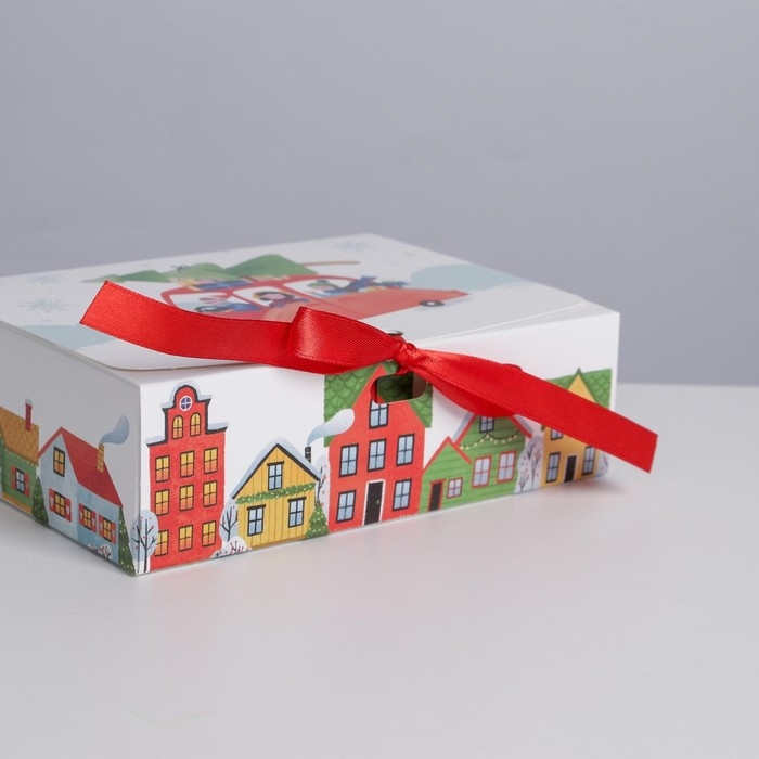 Коробка подарочная новогодняя складная &laquo;Новогодние истории&raquo;, 16.5 х 12.5 х 5 см, Новый год