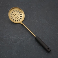 Шумовка из нержавеющей стали &laquo;Прайм&raquo;, h=38,5 см, цвет металла золотой