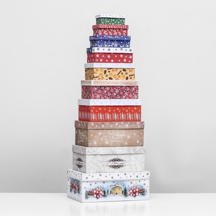 Набор коробок 10 в 1 "Чудесного Нового года", 30 х 19 х 11.5 - 11 х 6 х 4 см