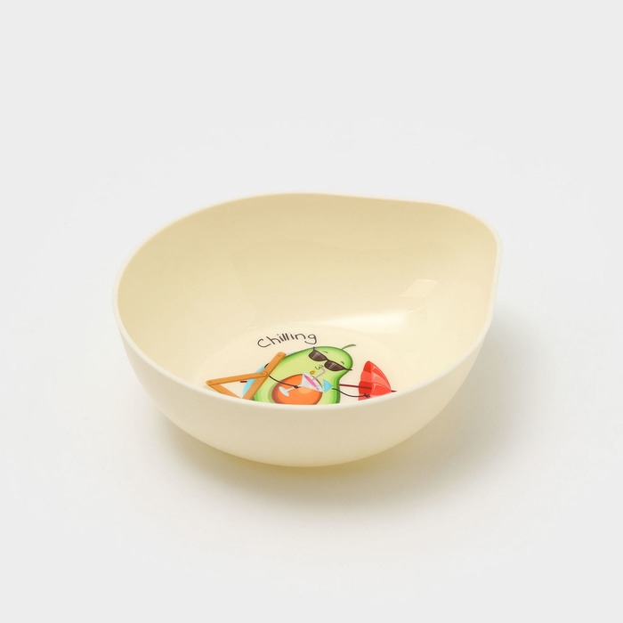 Контейнер для продуктов «Авокадо», 400 мл, 15.5×13.5×4.5 см, цвет светло-бежевый, рисунок МИКС Контейнер для продуктов «Авокадо», 400 мл, 15.5×13.5×4.5 см, цвет светло-бежевый, рисунок МИКС