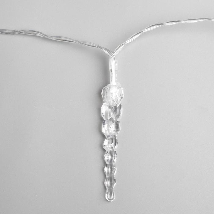 Гирлянда &laquo;Нить&raquo; 3 м с насадками &laquo;Сосульки 7.5 см&raquo;, IP20, прозрачная нить, 20 LED, батарейки AAх3 (нет в комплекте), свечение мульти