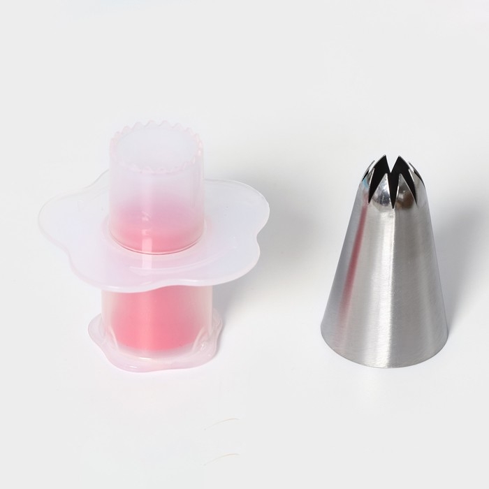 Набор кондитерский для капкейков Доляна, кондитерский мешок 1 шт, насадка 2 шт, форма 50 шт