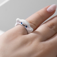 Кольцо «Монстрик» милые глаза цвет белый в серебре, безразмерное Кольцо «Монстрик» милые глаза цвет белый в серебре, безразмерное