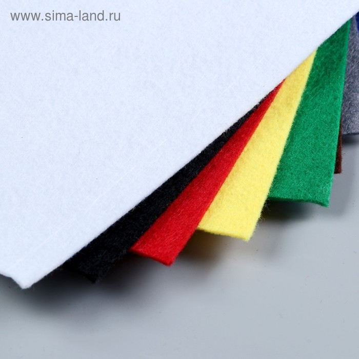 Набор фетра (мягкий) 2 мм 20х30 см 10 листов цв. ассорти Набор фетра (мягкий) 2 мм 20х30 см 10 листов цв. ассорти